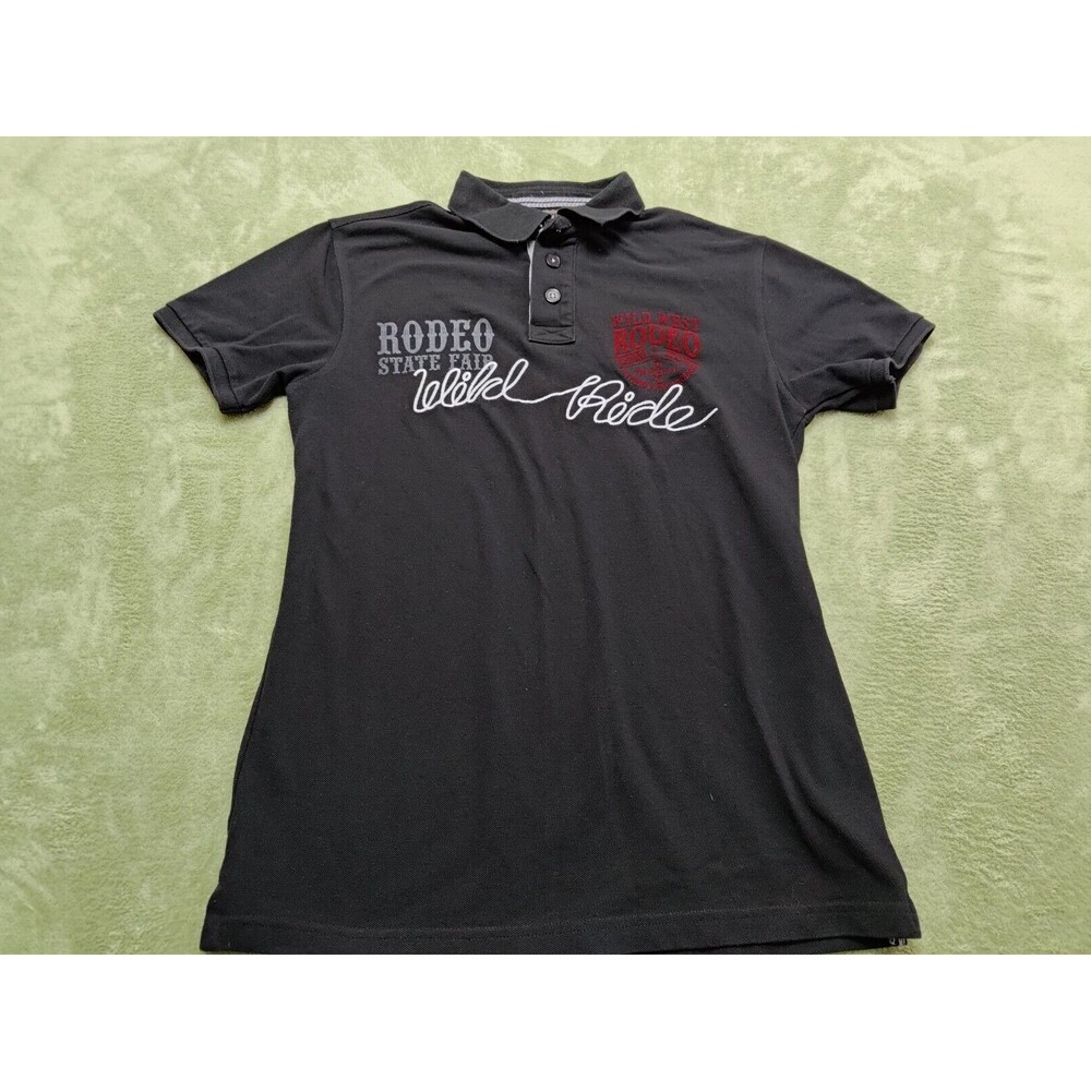 Rodeo West Wild West Women's Sz L 1976 Logo Polo Shirt Western Country Cowgirl